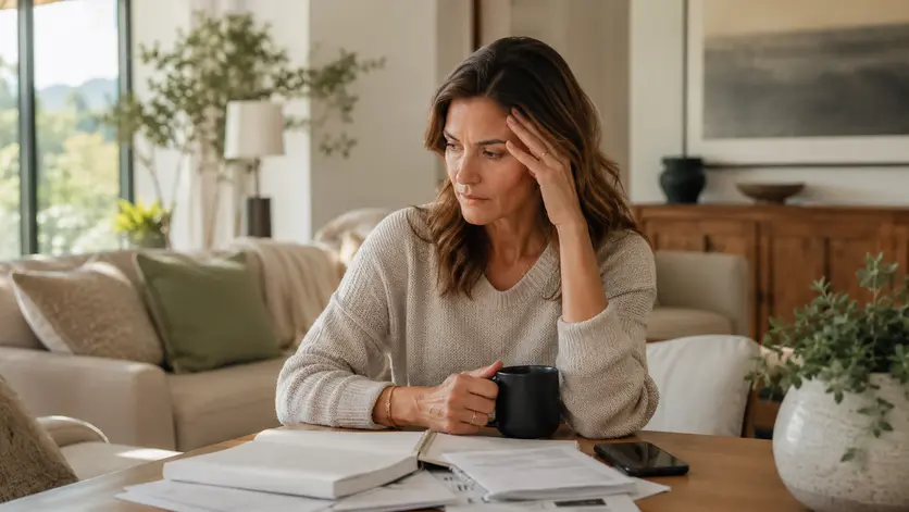 A worried caregiving moment at home