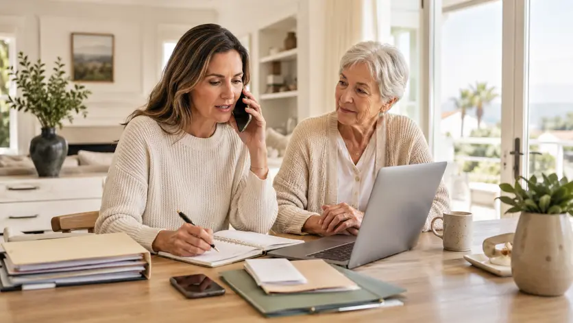 Private patient advocate coordinating care and reviewing notes