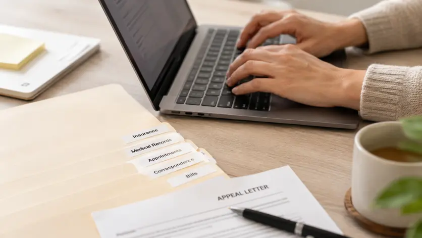 Working through an insurance appeal with organized records